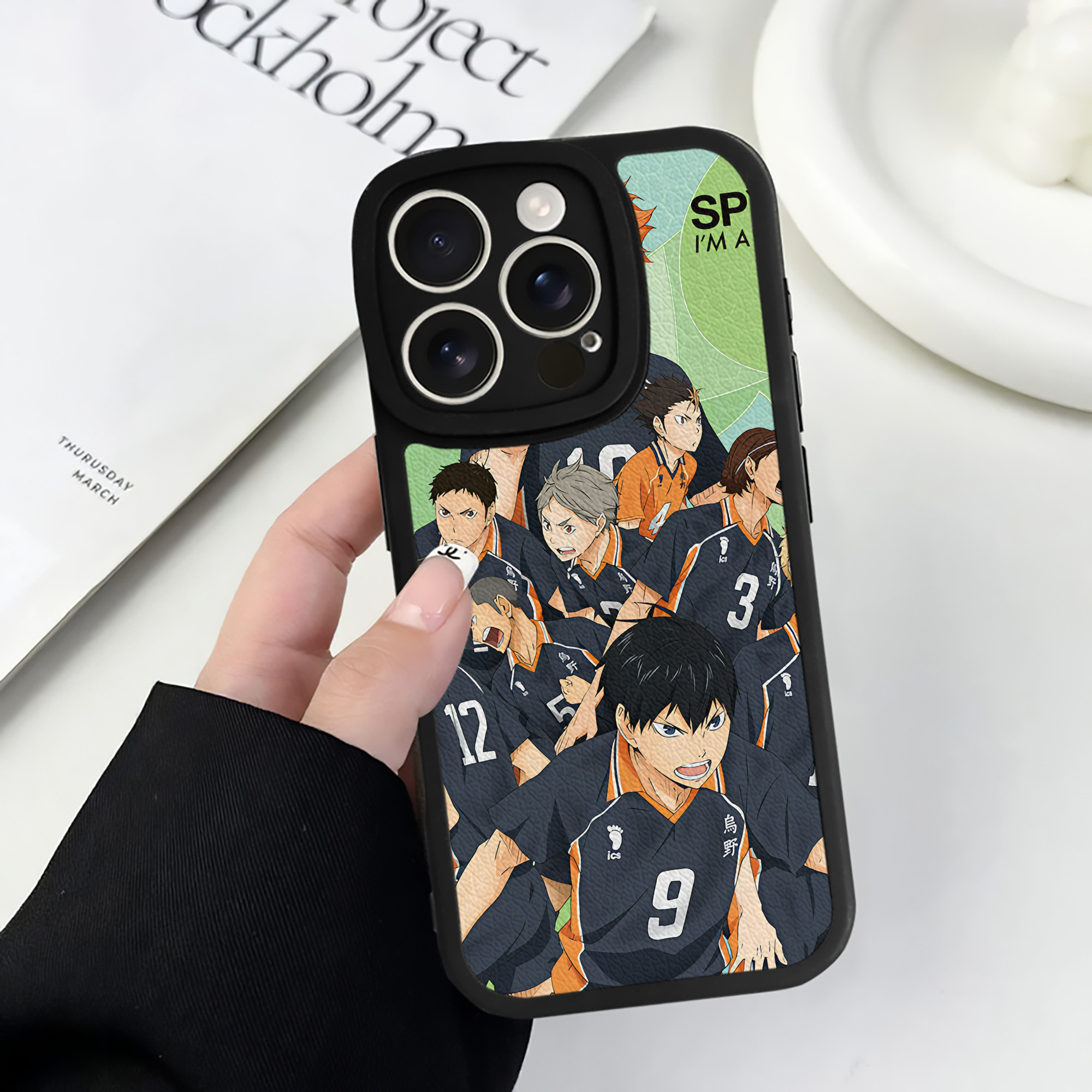 （画像用） ハイキュー!! Haikyu!! 【iPhone 16シリーズ対応】シリコンスマホケース（レザー調） 材質：シリコン